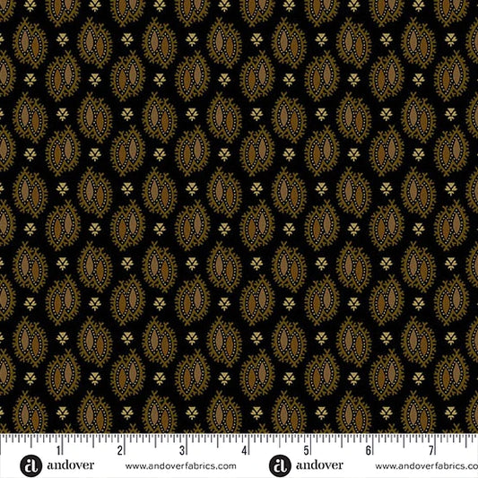 A-4877-K - TRUNK TREASURES - DOUBLE TROIUBLE - ONYX - JO MORTON - ANDOWER FABRICS