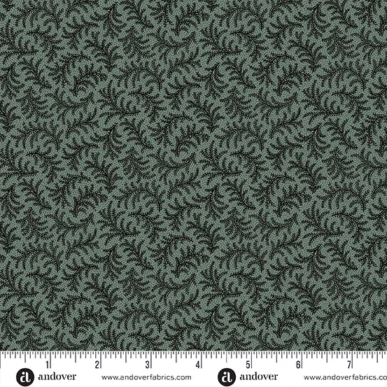 A-7272-T - TRUNK TREASIURES - FIR BOUGHS - SEA FOAM - JO MORTON - ANDOWER FABRICS