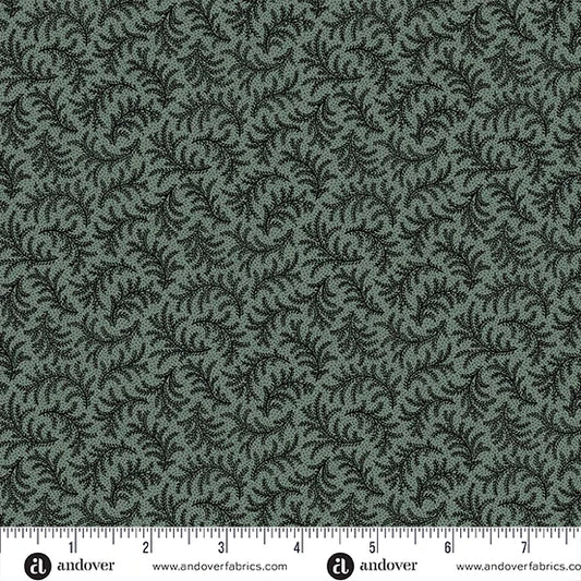 A-7272-T - TRUNK TREASIURES - FIR BOUGHS - SEA FOAM - JO MORTON - ANDOWER FABRICS