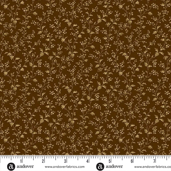 A-4891-N1 - TRUNK TREASURES - HARVEST - CHOCOLATE - JO MORTON - ANDOWER FABRICS