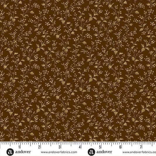 A-4891-N1 - TRUNK TREASURES - HARVEST - CHOCOLATE - JO MORTON - ANDOWER FABRICS