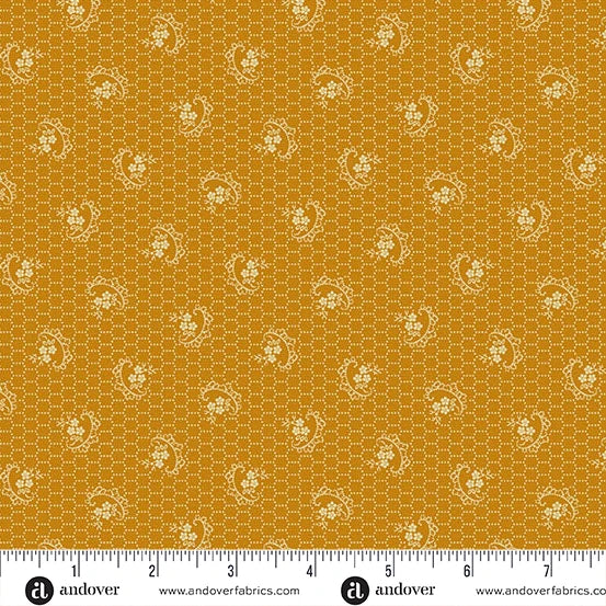 A-5862-Y - TRUNK TREASURES - LACEWORK - CHEDDAR - JO MORTON - ANDOWER FABRICS