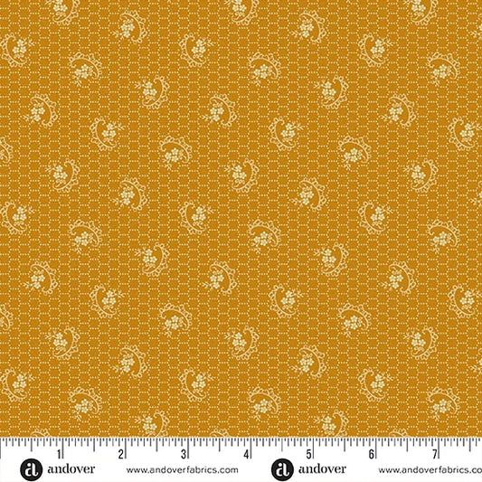 A-5862-Y - TRUNK TREASURES - LACEWORK - CHEDDAR - JO MORTON - ANDOWER FABRICS