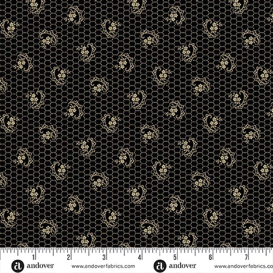 A-5862-K - TRUNK TREASURES - LACEWORK - EBONY - JO MORTON - ANDOWER FABRICS