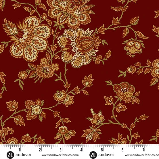 A-7269-R - TRUNK TREASURES - REGENCY - BURGUNDY - JO MORTON - ANDOWER FABRICS