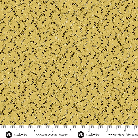 A-3993-Y - TRUNK TREASURES - SEEDLINGS - CHROME YELLOW - JO MORTON - ANDOWER FABRICS
