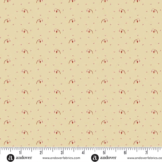 A-5084-R - TRUNK TREASURES - SHADOW - TEA ROSE - JO MORTON - ANDOWER FABRICS