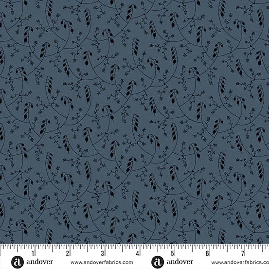 A-5186-B - TRUNK TREASURES - WILLOW - CADET - JO MORTON - ANDOWER FABRICS